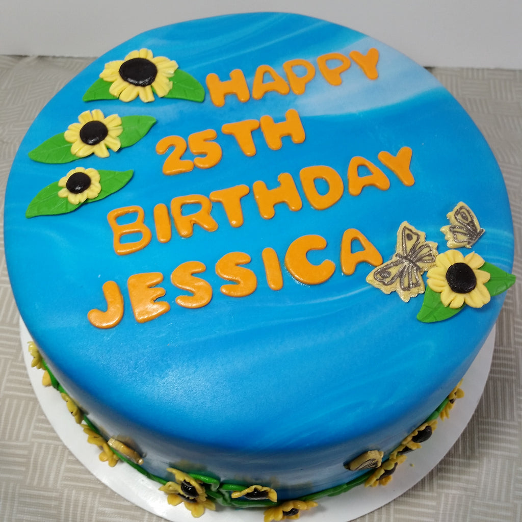 Sunflower Themed Birthday Cake