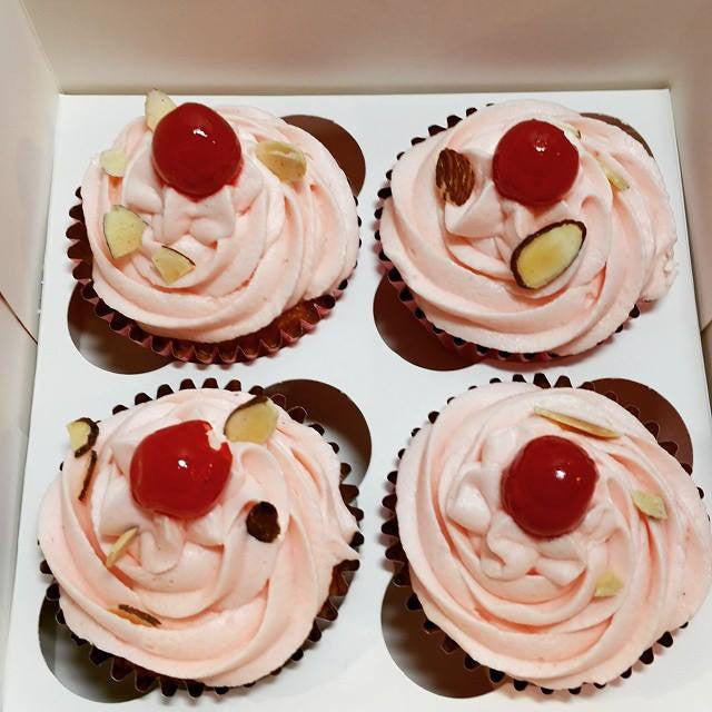 Cherry Vanilla and Almond Cupcakes $2.50/Cupcake. Minimum Order 1 Dozen.