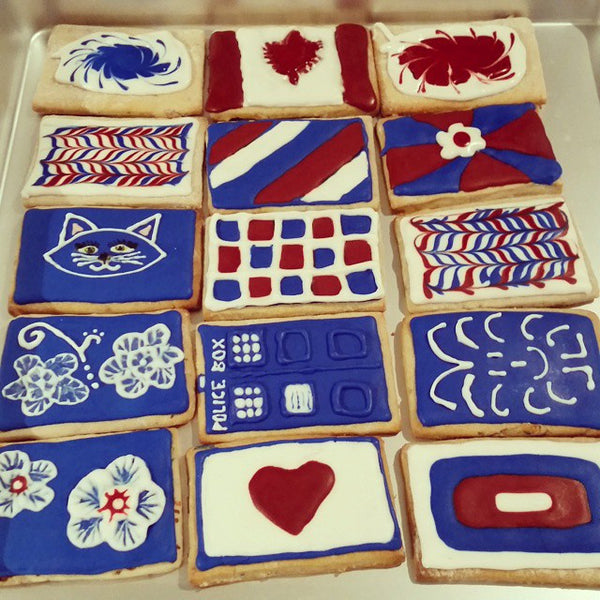 Red, White and Blue - Strawberry Lemonade Sugar Cookies $3.00/Cookie Minimum Order 1 Dozen